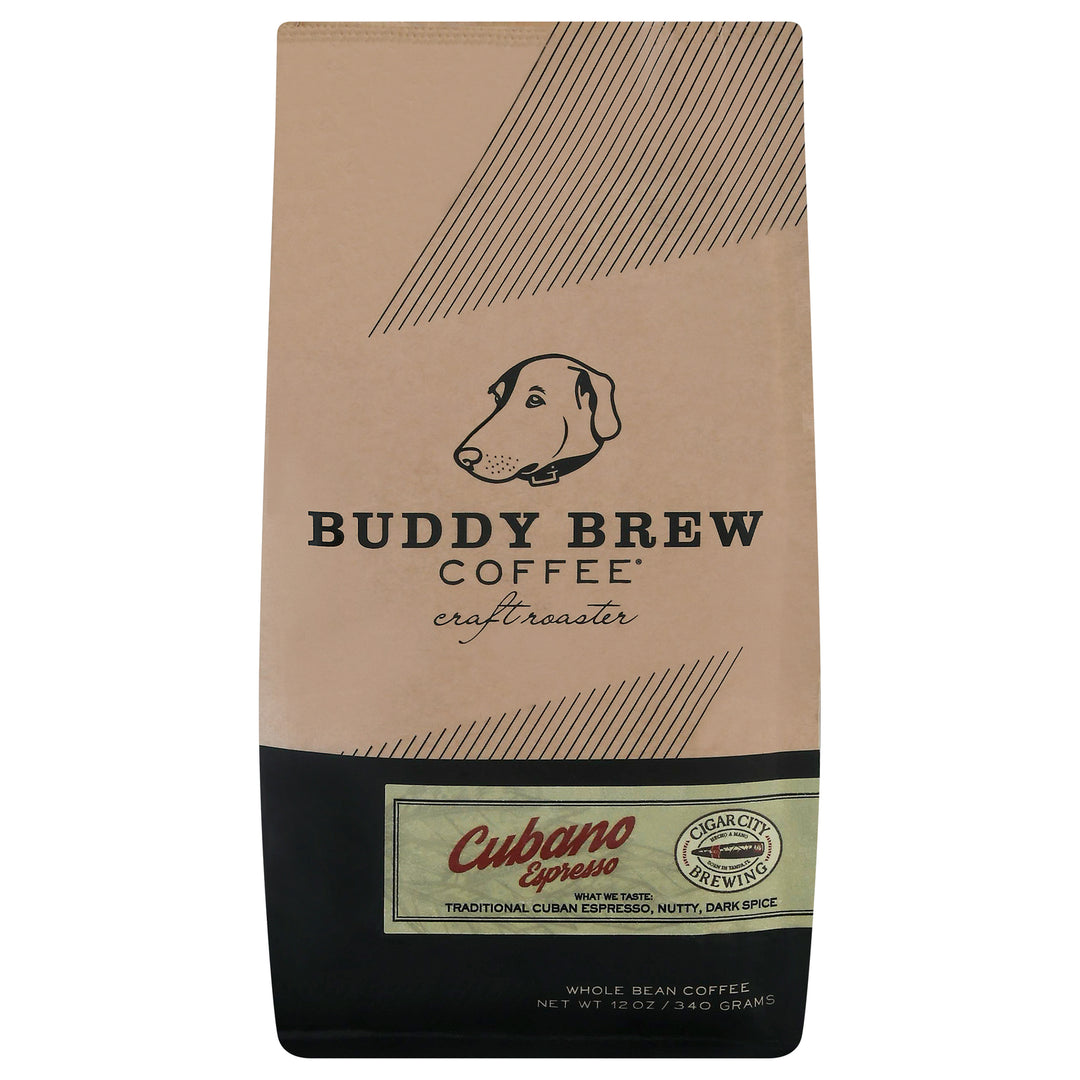 Buddy Brew - Coffee Whole Bean Cubano Espresso - Case Of 6-12 Oz - Maras Green
